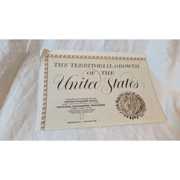 Vintage National Geographic Wall Map Growth of the United States 1987 - Picture 1 of 2